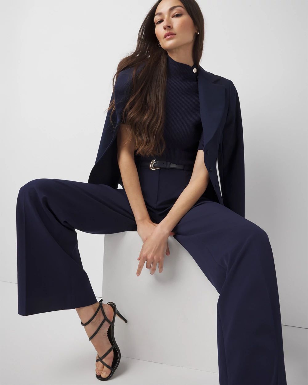 Petite Elbow Sleeve Mock Neck Sweater
