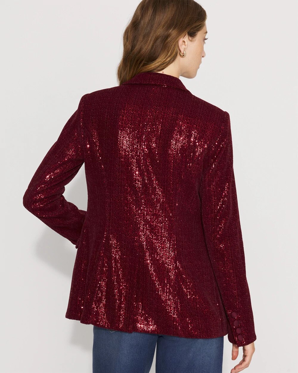 WHBM  One-Button Sequin Blazer - image 4