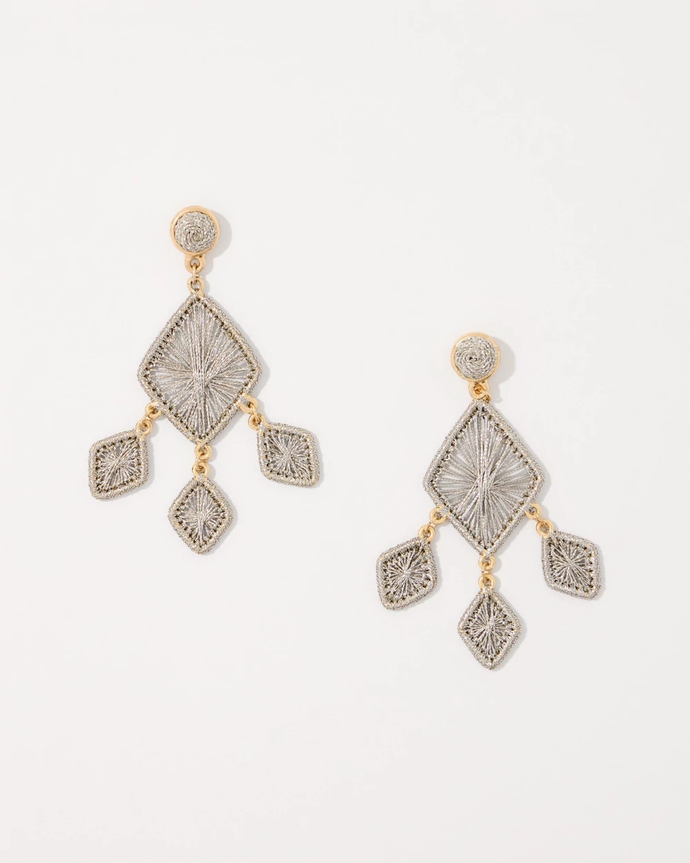 Metallic Raffia Chandelier Earrings