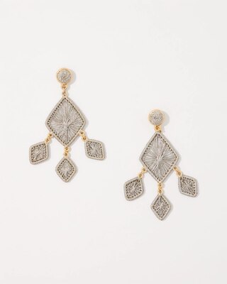 Metallic Raffia Chandelier Earrings click to view larger image.