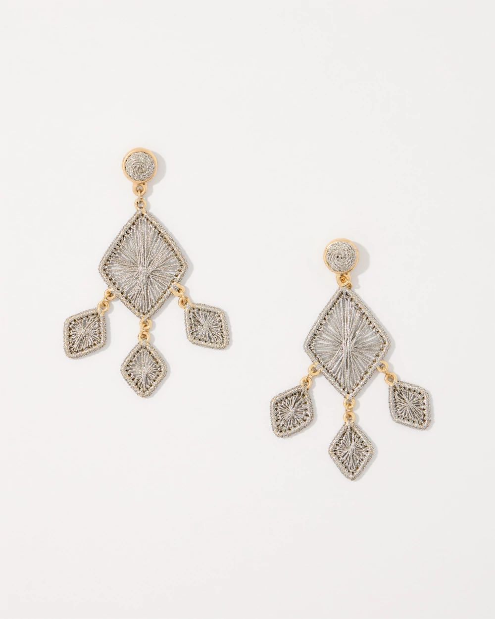 Metallic Raffia Chandelier Earrings