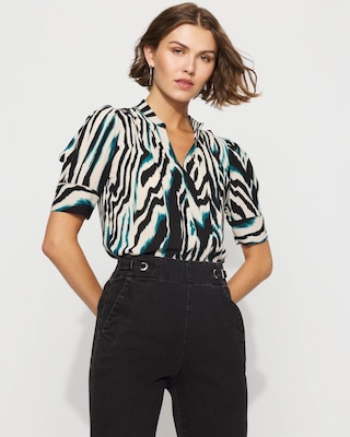 Elbow Sleeve Y-Neck Shirt