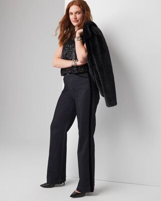 Extra High-Rise Sculpt Velvet Trim Trouser Jean click to view larger image.