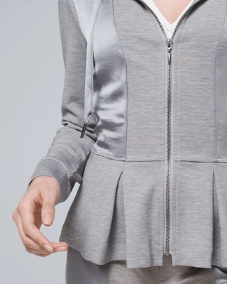 WKND Zip Front Hoodie Jacket With Peplum