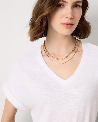 V-neck Short Sleeve Tee click to view larger image.