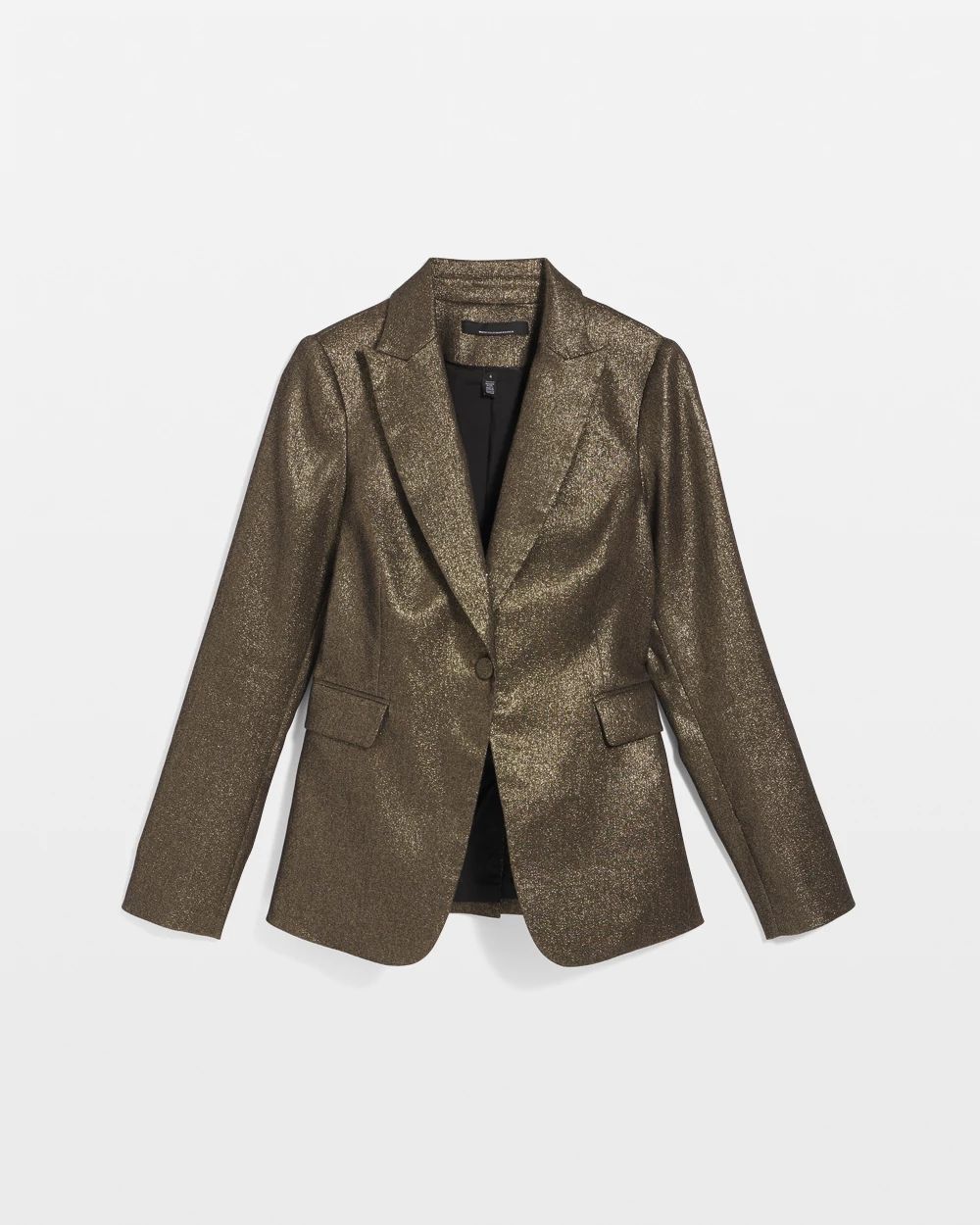 Shimmery One-Button Blazer click to view larger image.