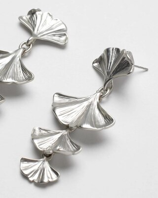 Silvertone Leaf Earrings