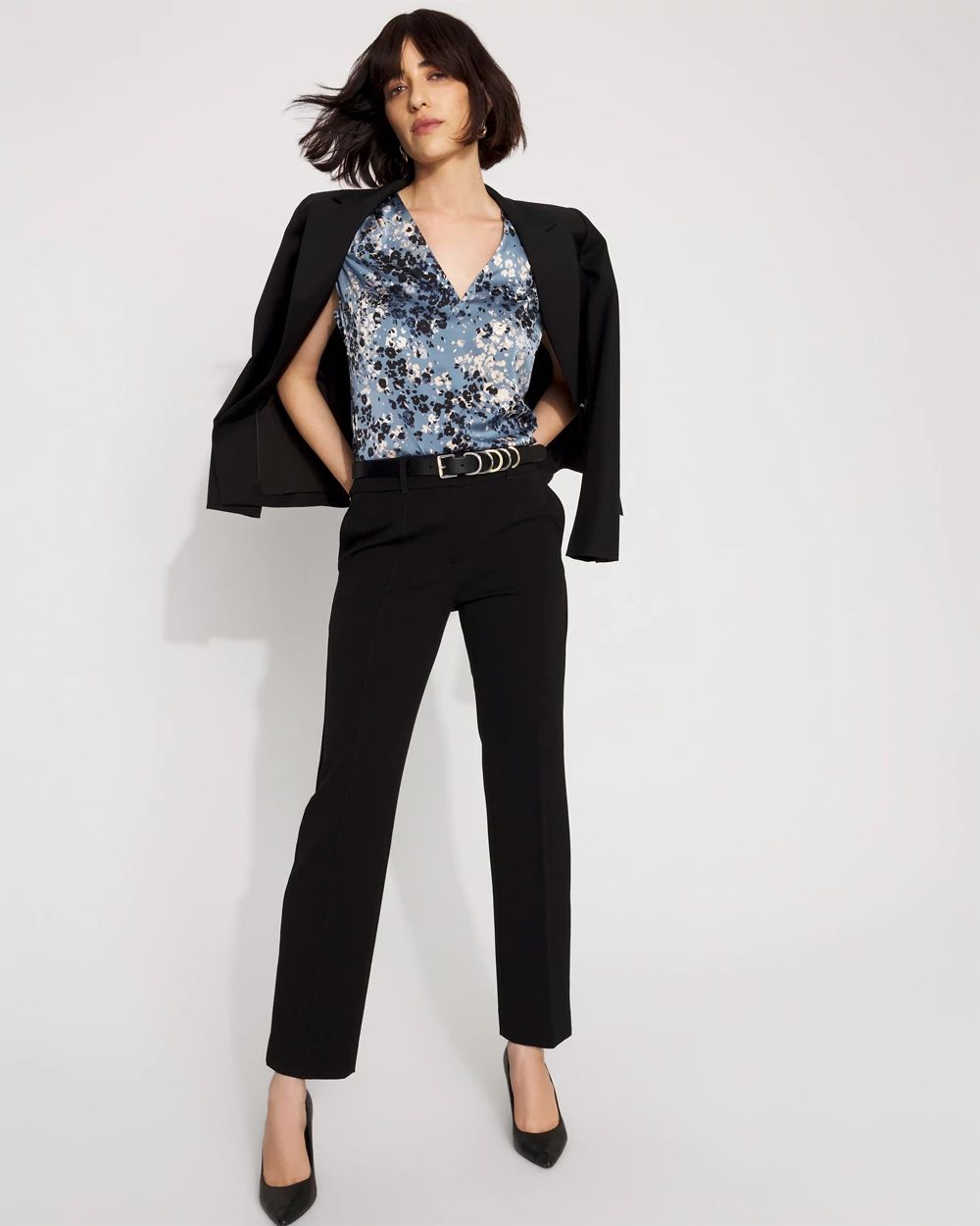 Satin V-Neck Shell click to view larger image.