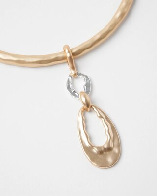 Mixed Metal Discs Collar Necklace