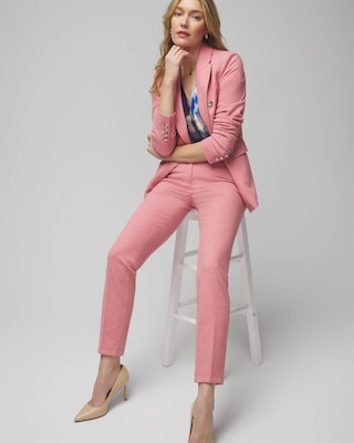 WHBM® Petite Elle Slim Ankle Brushed Ponte Pant click to view larger image.
