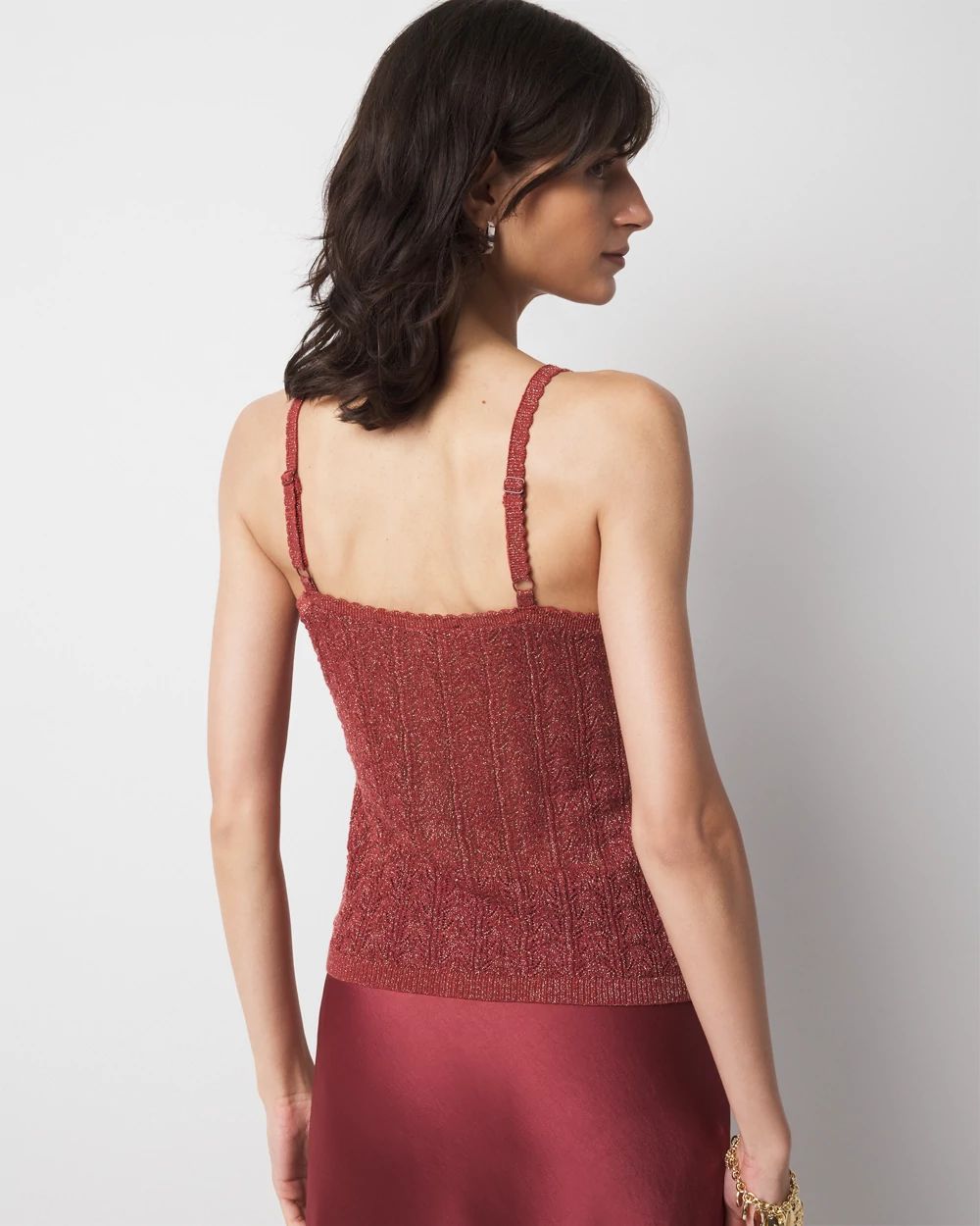 Petite Linen-Tencel Metallic Sweater Camisole