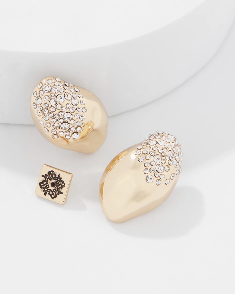 Dusted Pave Stud Earrings - image 3