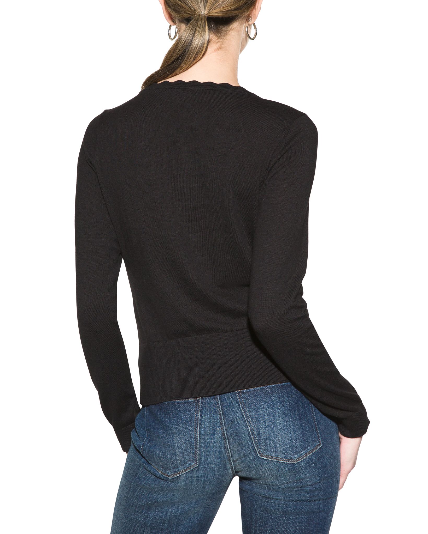 Outlet WHBM Scallop V-Neck Cardi