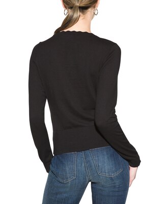 Outlet WHBM Scallop V-Neck Cardi