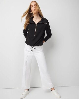 Petite Mock Neck Half-Zip Pullover click to view larger image.