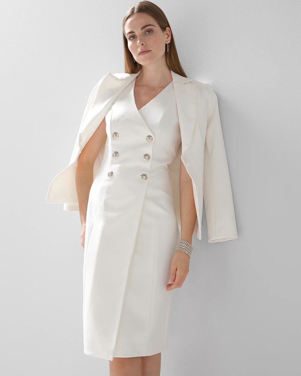 Sleeveless dress with blazer shop