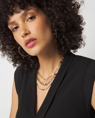 Gold + Hematite Crystal Convertible Necklace