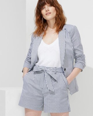 Outlet WHBM Tie-Belt Striped Shorts