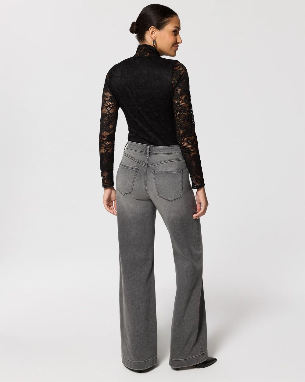 Petite High-Rise Wide Leg Jeans click to view larger image.