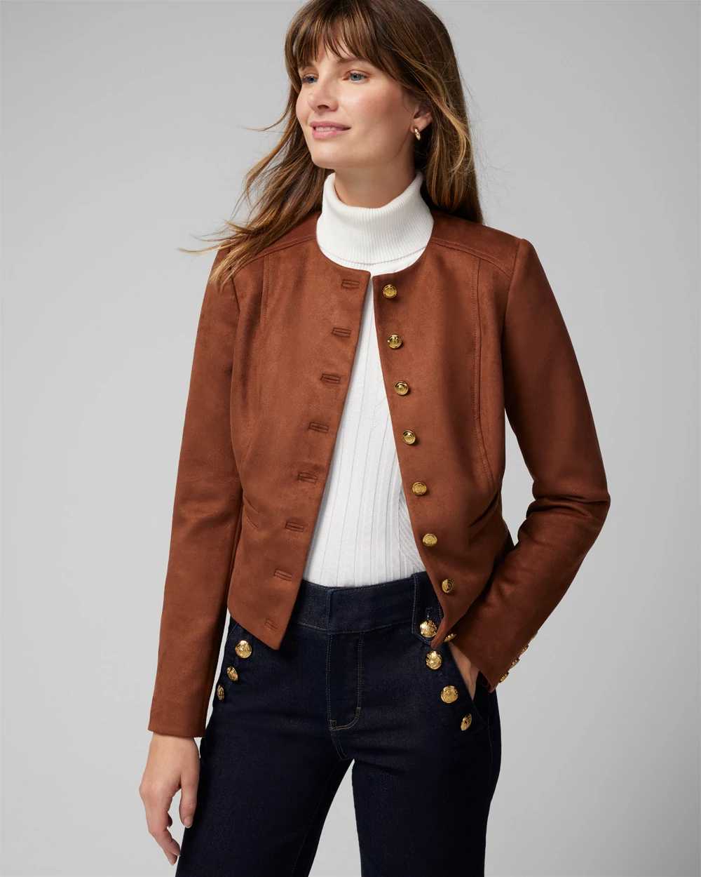 Petite Ultra Suede Military Jacket