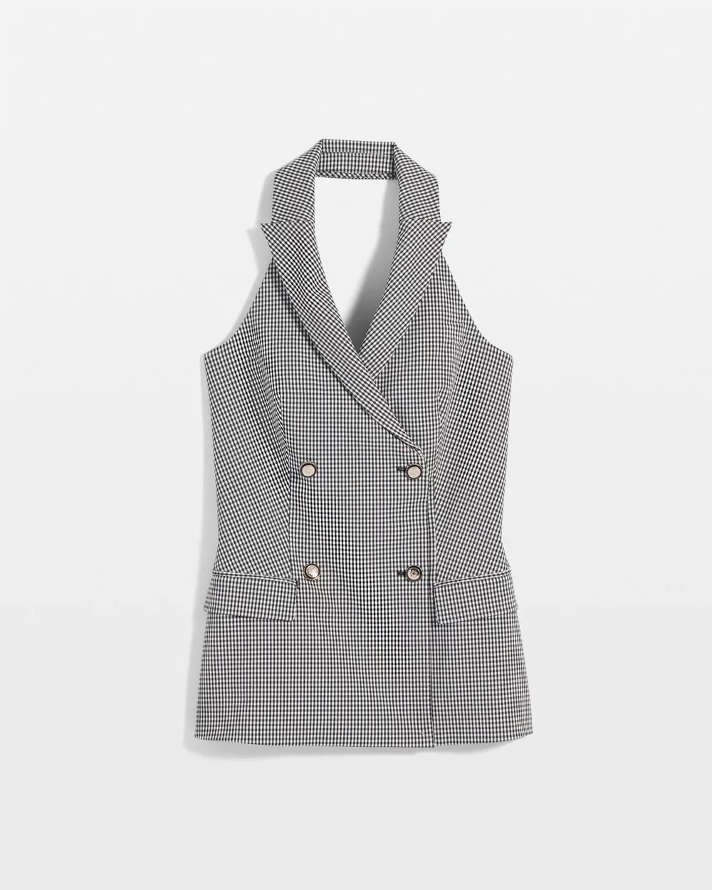 Petite Gingham Halter Vest