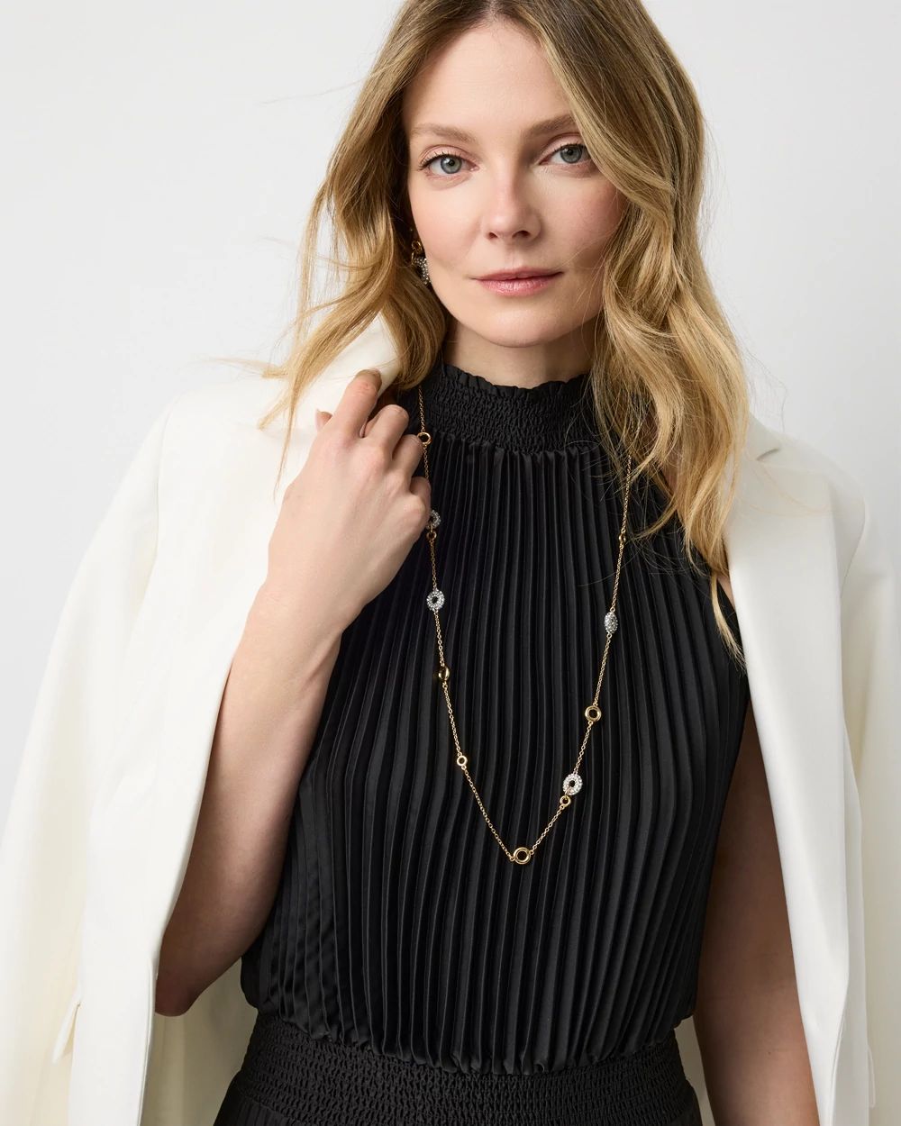 Pavé Rings Single Strand Necklace