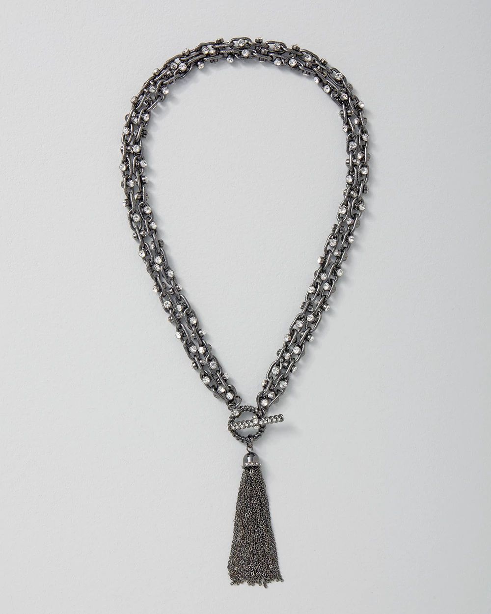 Hematite Convertible Tassel Necklace click to view larger image.