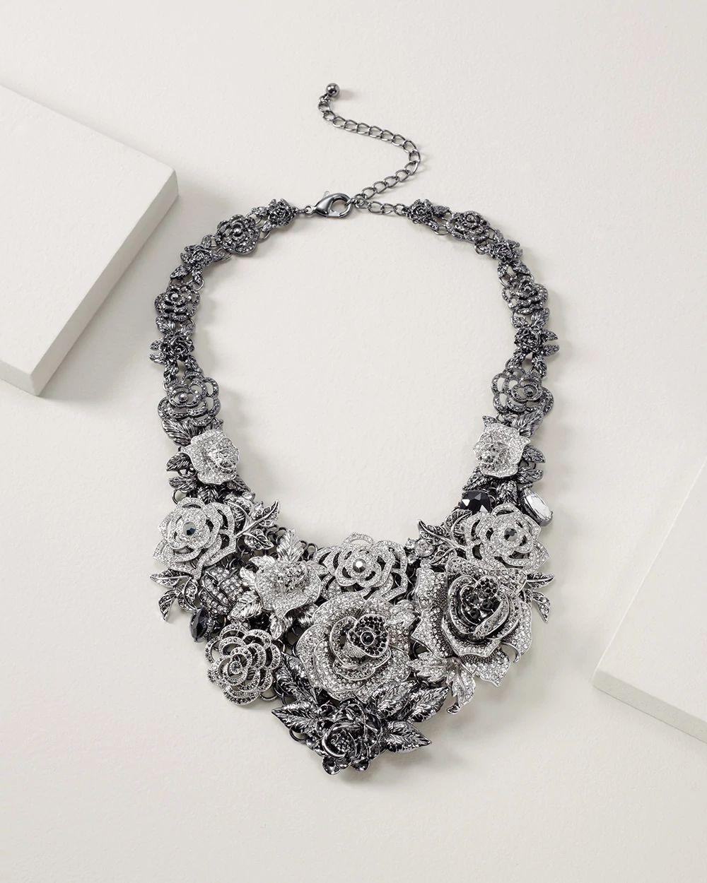 Crystal Flower Statement Necklace