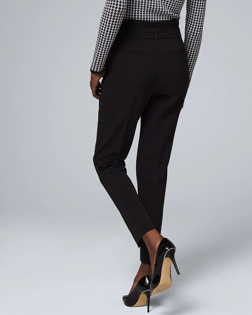 High-Waist Tapered Ankle Pants