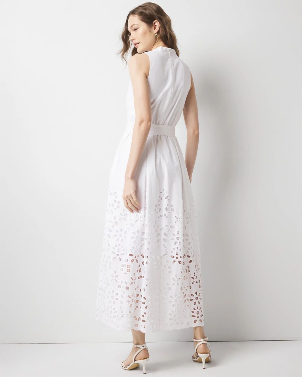 Eyelet Hem Midi Dress