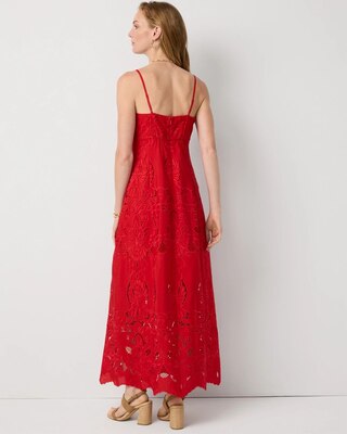 Eyelet Square Neck Maxi Dress click to view larger image.