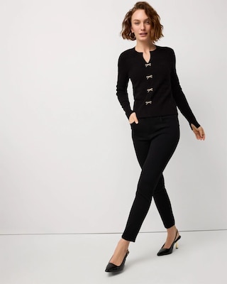 Bow Detail Textured Knit Pullover click to view larger image.