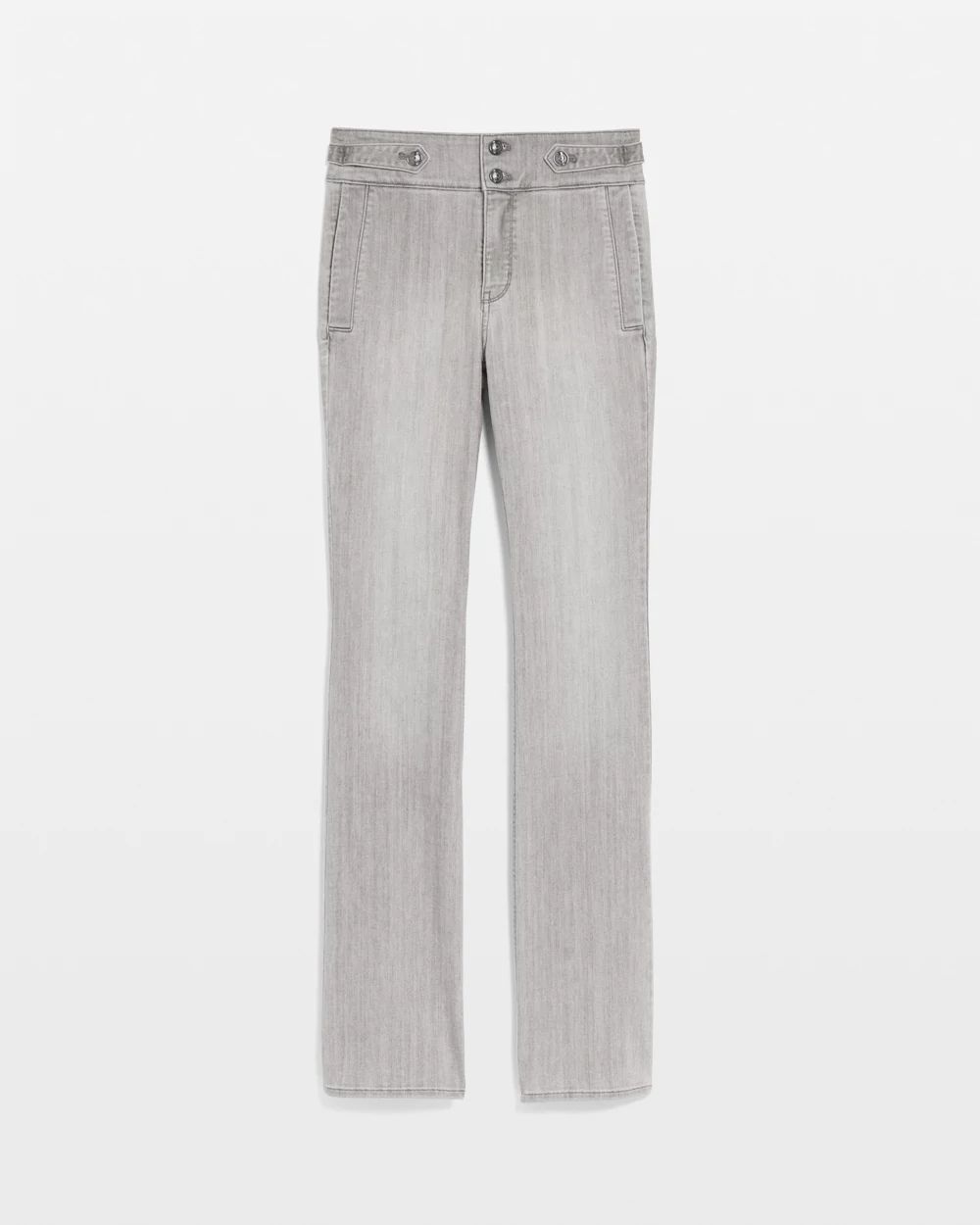 Petite Extra High-Rise Novelty Button Bootcut Jeans