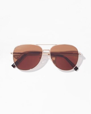 Gold Aviator Sunglasses