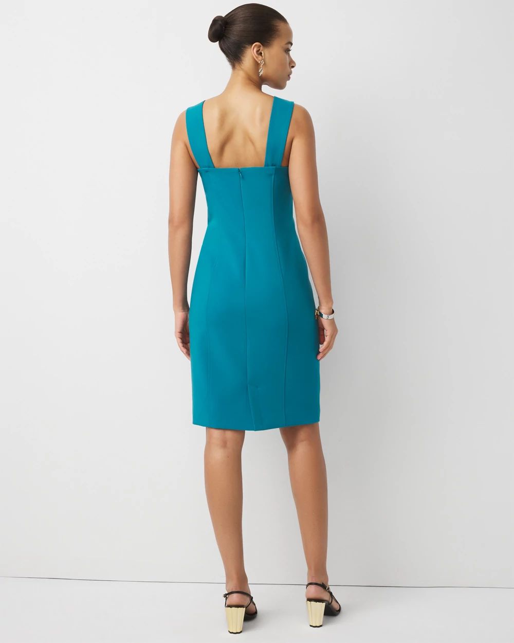 Petite Square Neck Sleeveless Dress click to view larger image.