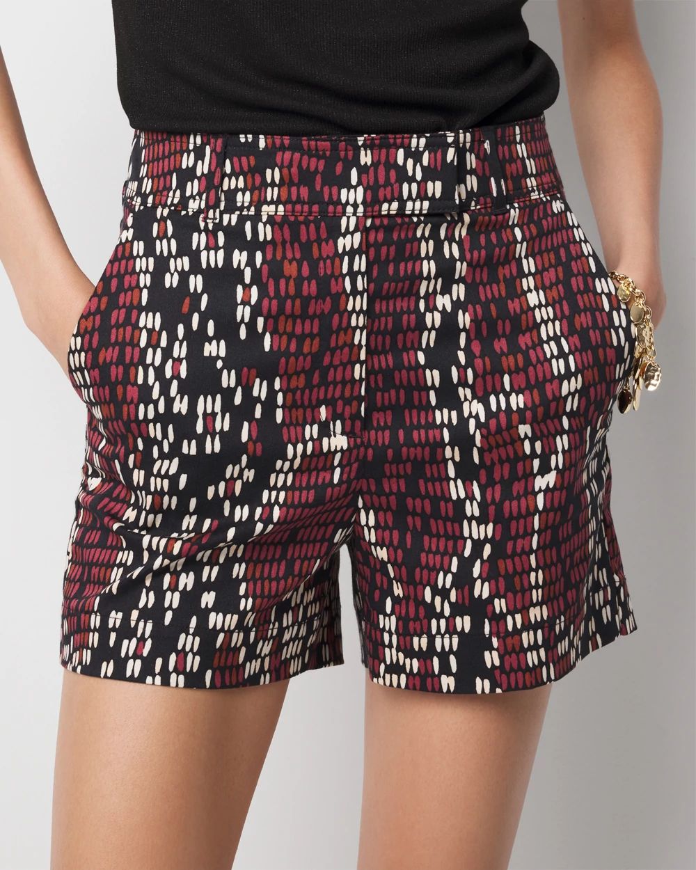 High-Rise Snake Print Tailored Short