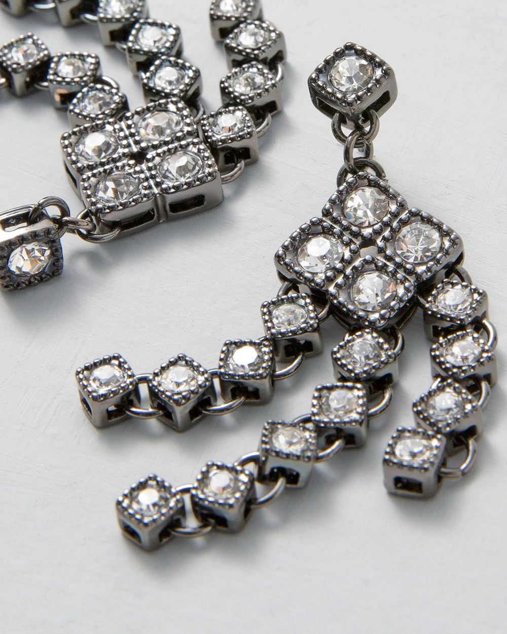 Hematite & Crystal Chandelier Earrings