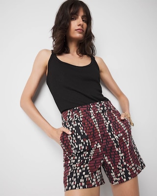 High-Rise Snake Print Tailored Short