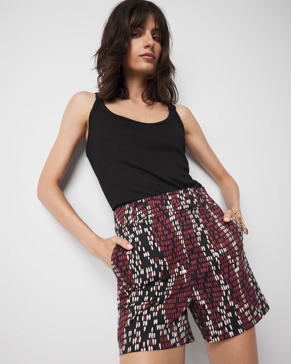 High-Rise Snake Print Tailored Short