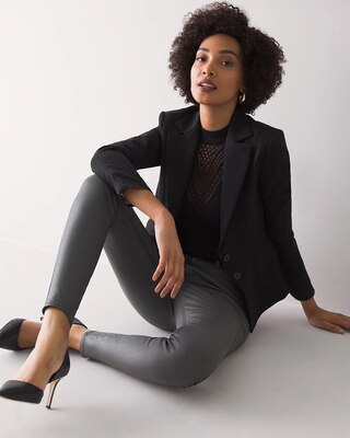 Curvy-Fit High Rise Coated Skinny Jeans