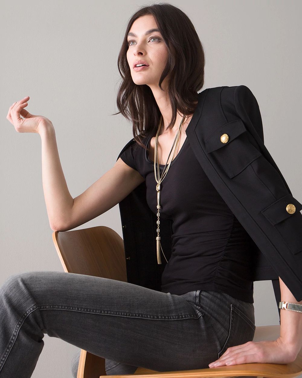 Ruched Cap Sleeve Tee