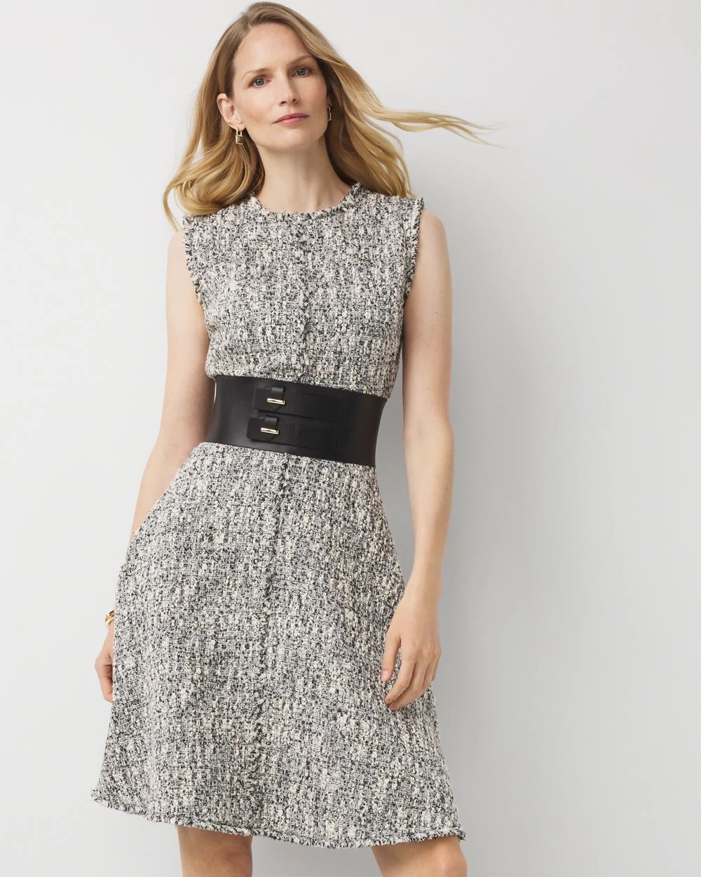 Belted Tweed Dress