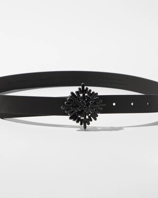 Hematite Starburst Buckle Pant Belt click to view larger image.