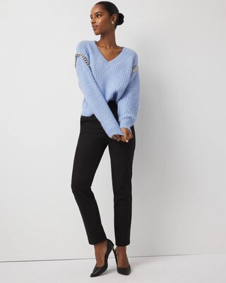 Petite Chain Detail Pullover Sweater click to view larger image.