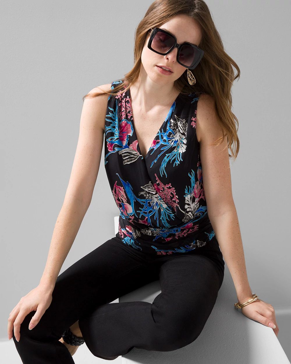 Ruched Surplice Blouse