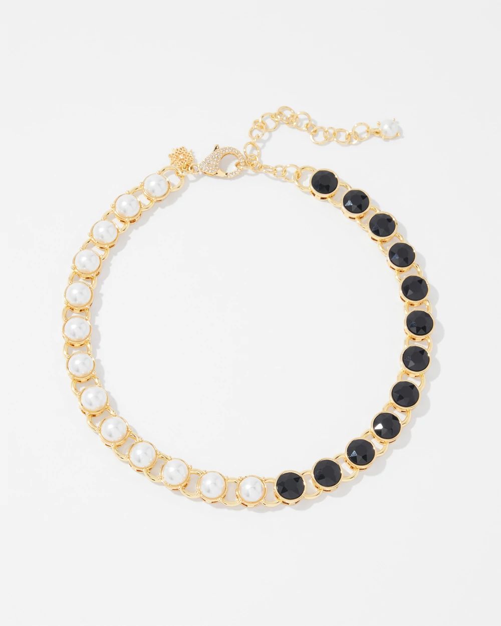 Gold Black Pearl Short Necklace