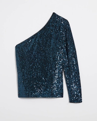 Sequin One Shoulder Top