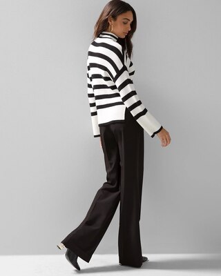 Mock-Neck Stripe Pullover