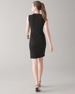 Asymmetrical Neck Black Dress click to view larger image.