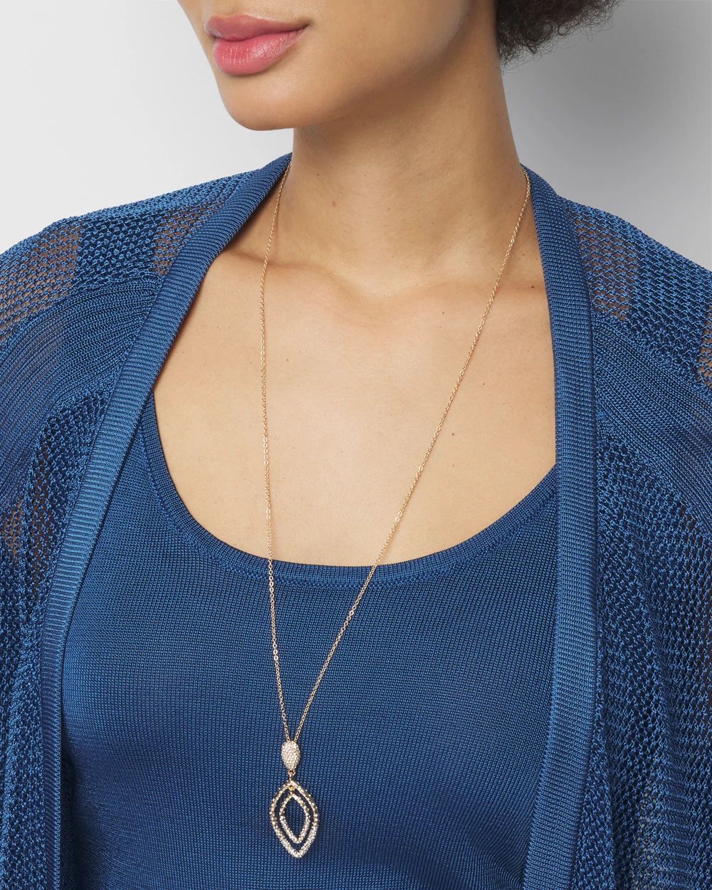 Gold-Dusted Pave Pedant Necklace